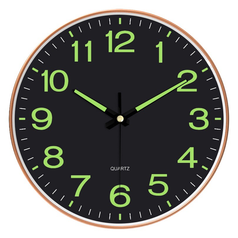 [12 pulgadas 30cm] Reloj de pared luminoso dormitorio mudo reloj creativo sala de estar reloj de cuarzo Reloj de pared del hogar