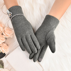 Women's warm gloves wholesale autumn and winter outdoor cute plus velvet cycling velvet touch screen winter gloves wholesale