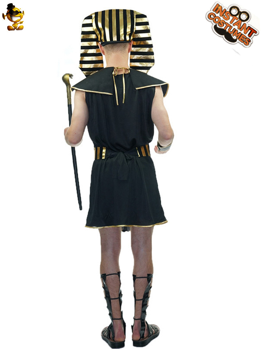 Adulto grande masculino faraón egipcio ropa de fiesta Faraón mascarada etapa traje de rendimiento traje de cosplay