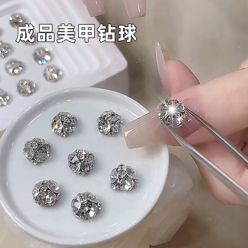 Net red flash drill ball nail art pile drill manual super flash nail art white finished pile drill crystal nail jewelry drill