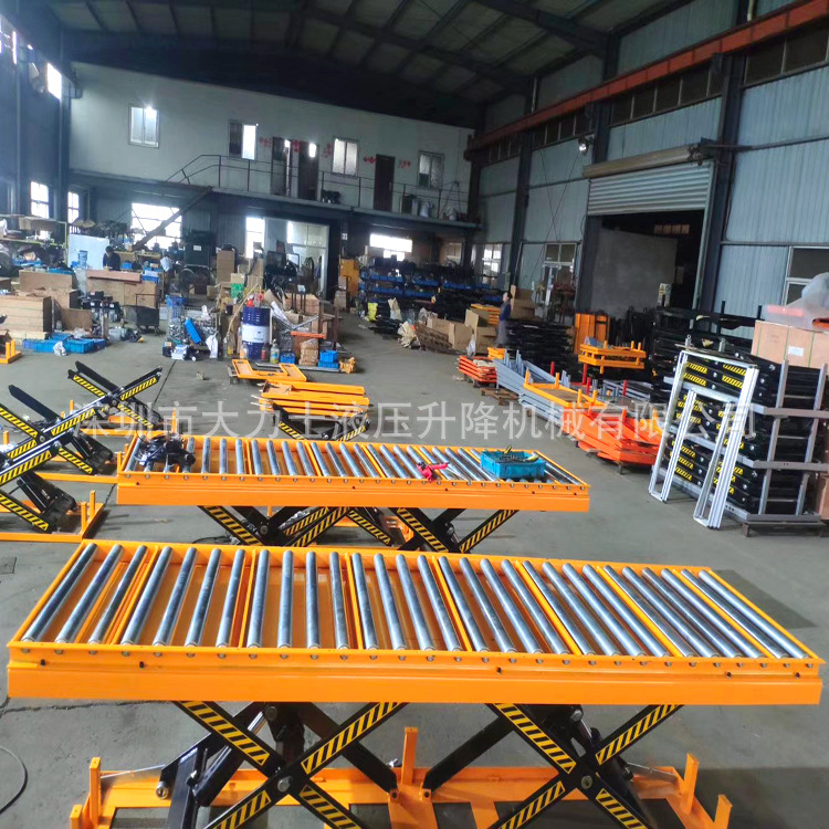 输送设备液压滚筒式升降平台滚筒电动升降台升降机电动滚筒举升台