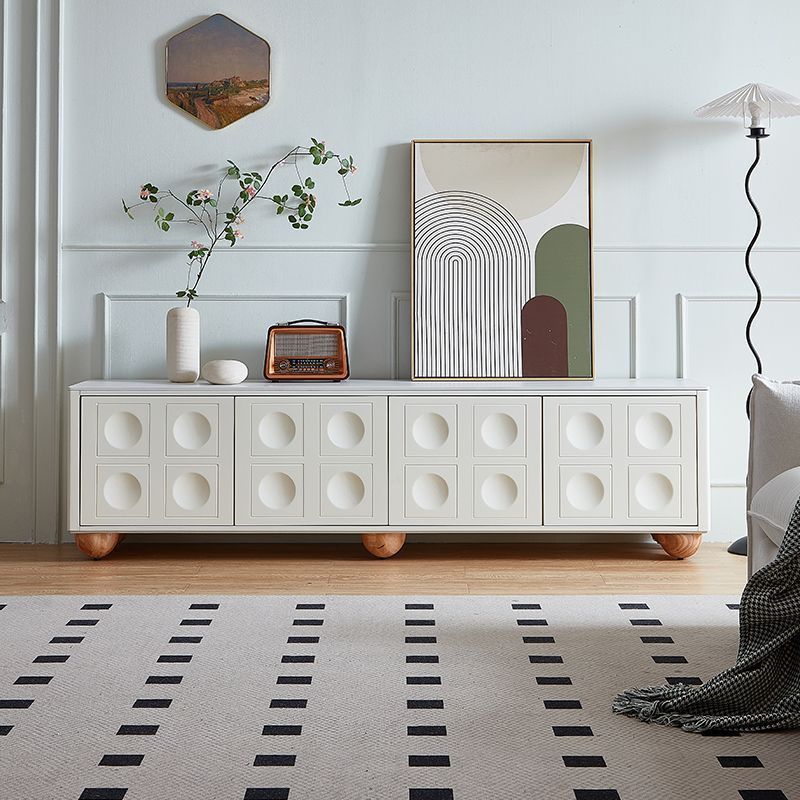 New High-End Cream French Tv Cabinet Minimalist Integrated Tv Cabinet Storage Internet Celebrity Floor-Standing Retro Tv Cabinet