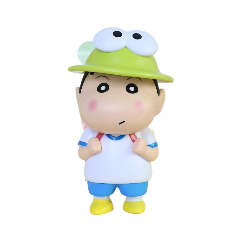 新しいクレヨンしんちゃんフィギュアカエルしんちゃん装飾品アニメ漫画トレンディなおもちゃ人形かわいいデスクトップギフト|undefined