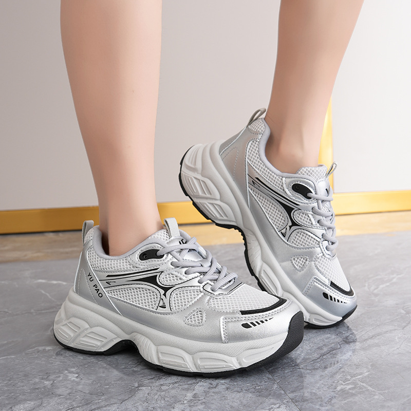 KT308厚底女鞋2025秋季新款运动鞋女百搭小白鞋网面软底休闲老爹|undefined