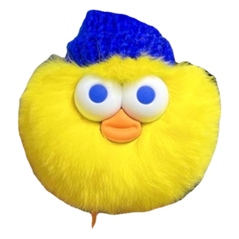 Real Rex conejo piel divertido bola elfo llavero ojos grandes pato muñeca regalo llavero bolsa colgante