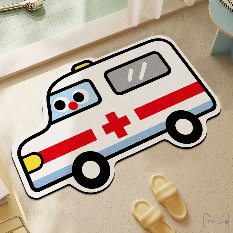 Cartoon Shaped Car Floor Mats, Bathroom Decorative Floor Mats, Children's Room Living Room Floor Mats, Stain-Resistant and Easy-Care Floor Mats