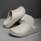 New Men's Solid Color Baotou Slippers Thick Bottom Non-slip Wear-resistant Sandals Fashionable Simple Outdoor plus size Beach Half Slippers