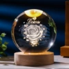 6 cm Crystal Ball-LOVE Rose