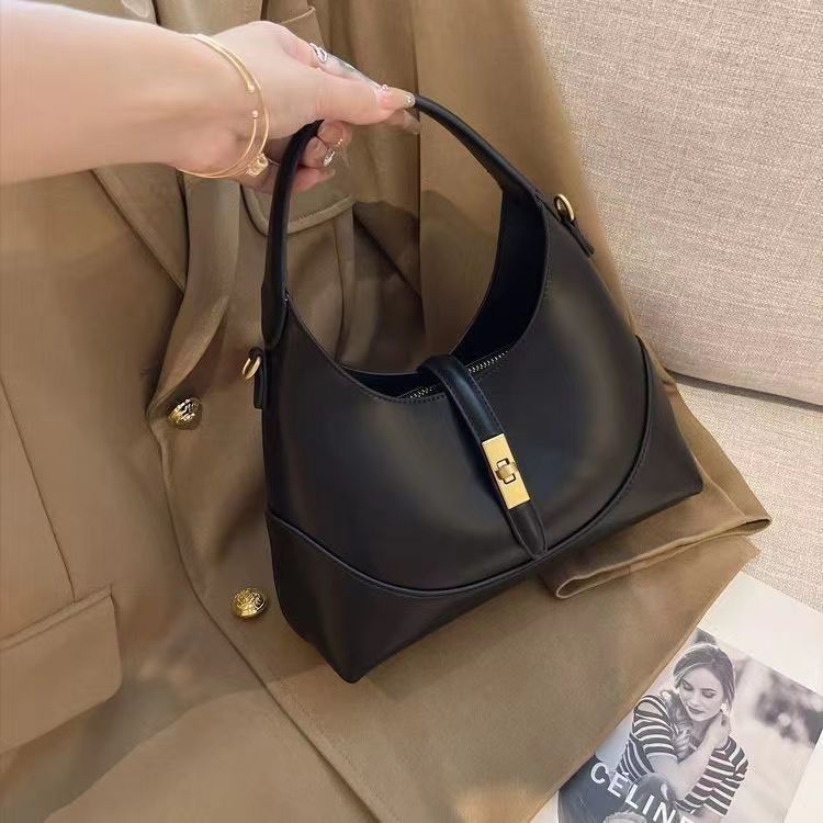 701g Weight Synthetic Leather Lining Material Zipper, Lock clasp Closure Type Single Shoulder Strap Strap Type Shoulder Bag Bags Type Casual, Daily, Shopping Occasion Pu Leather Material Splicing, Solid Color Pattern All Seasons Season Women's Gender Classic Style Style Dumpling Shape Shape Women's Pu Leather Splicing Solid Color Classic Style Dumpling Shape Zipper Lock Clasp Shoulder Bag 3