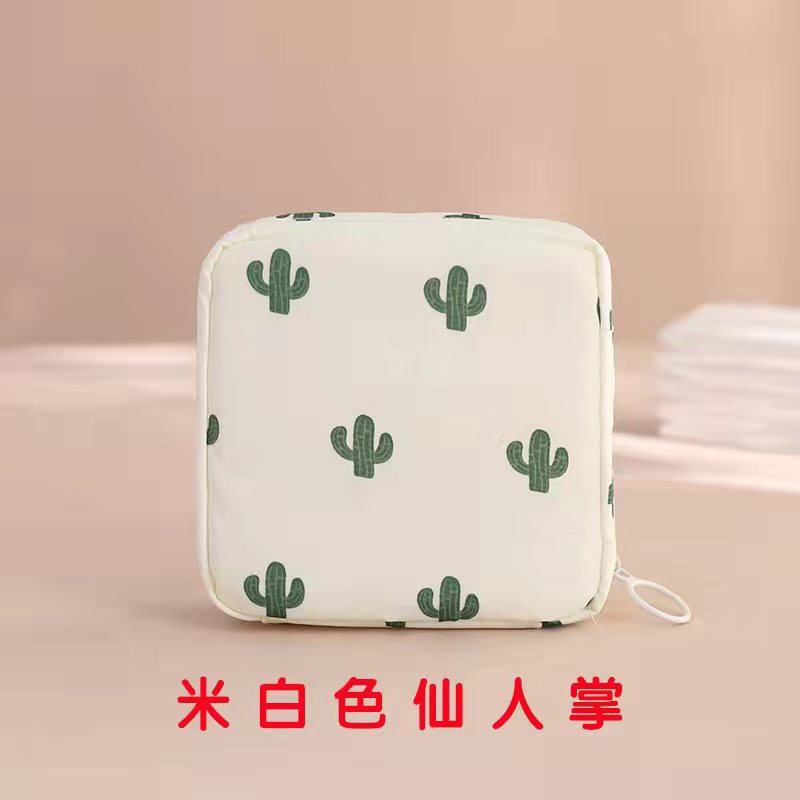 Tía de dibujos animados toalla bolsa de almacenamiento chica estudiante servilleta sanitaria bolsa portátil de gran capacidad multifuncional bolsa mensual