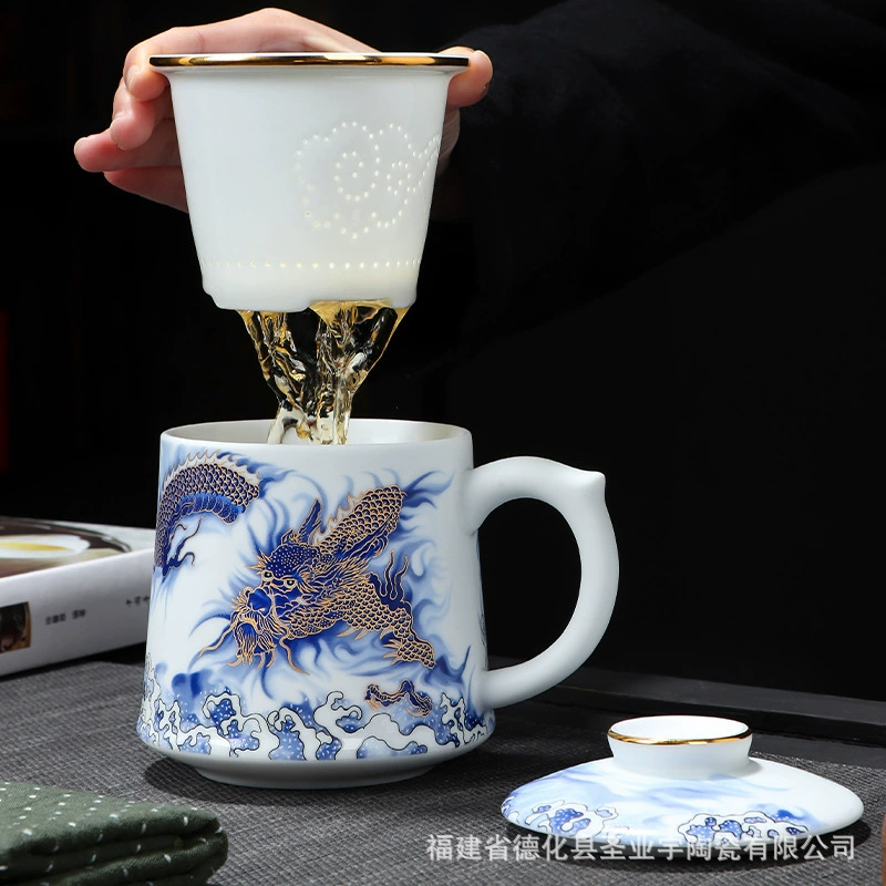 [羊脂玉瓷白瓷薄胎主人杯大小单杯品茗杯陶瓷功夫茶具茶杯家用专用]