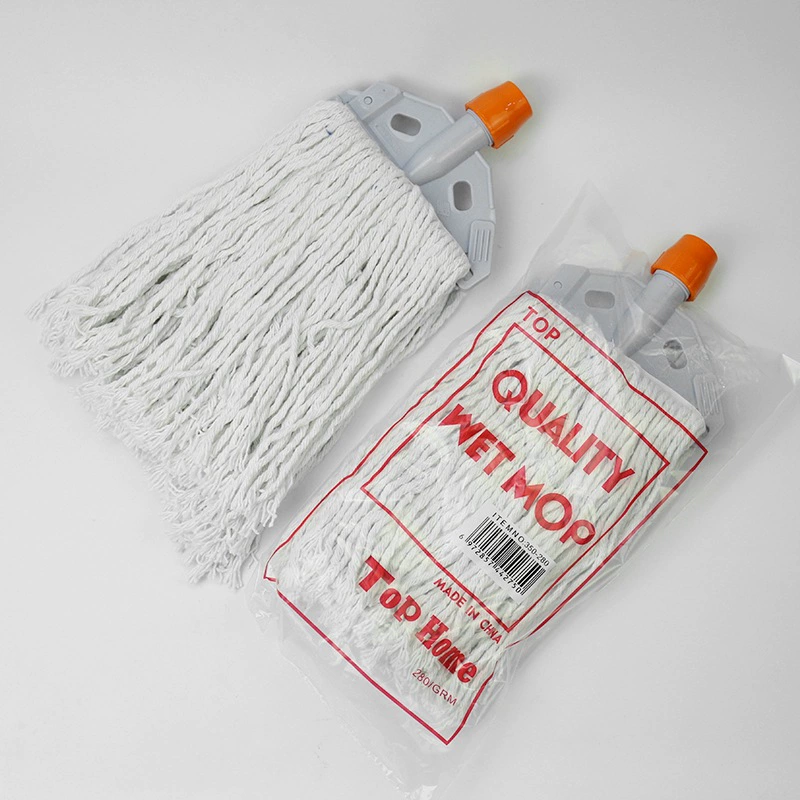 Прямая оптовая продажа с фабрики пластиковый зажим из хлопковой пряжи Насадка для швабры съемная и моющаяся впитывающая хлопковая нить Бытовая Насадка для швабры