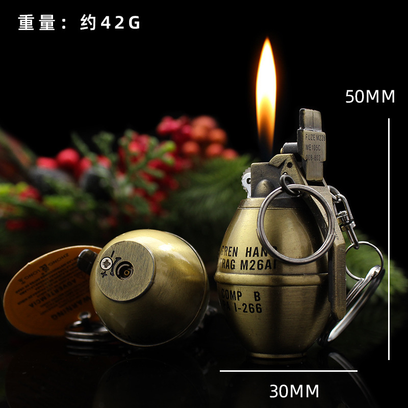 Zhonglong creativo inflable directo encendedor a prueba de viento llama roja adornos personales tabaco de metal al aire libre al por mayor