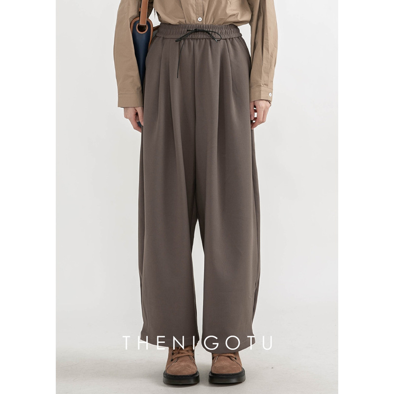 DOROTHY丨straight Wide-leg Cuffed Japanese Style Balloon Pants for Women, High-waisted, Casual, Versatile, Small Harem Pants, Trendy