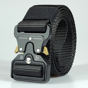 Spot supply beaded nylon tactical belt men's outdoor military fan multifunctional alloy buckle canvas belt