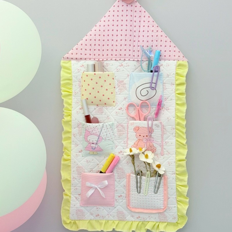 新しい部屋のかわいいカラフルなプリントキルティング絶妙な収納袋壁掛け女の子ホーム大型商業|undefined