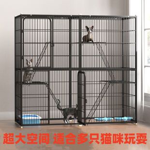 猫笼子猫笼家用室内猫笼大空间特大号宠物猫咪三层自由空间猫别墅-阿里巴巴
