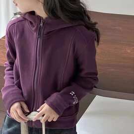 女童春秋季外套童装新款女孩冬季校服内搭儿童打底衫修身连帽潮牌
