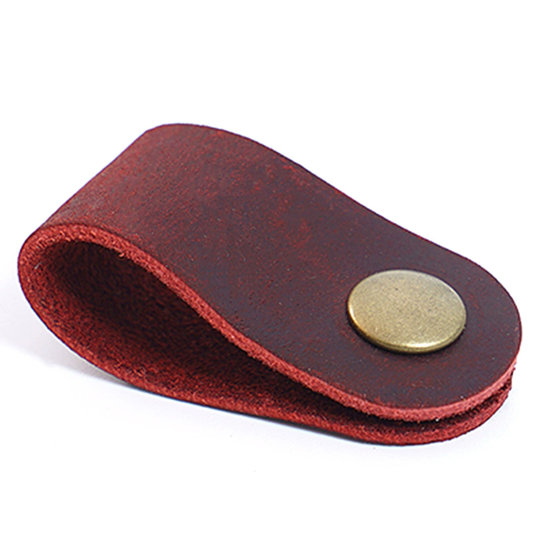 Cowhide Leather Key Holder, Top-Layer Genuine Leather, Compact 20×40 mm Key Fob