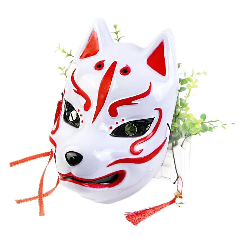 Máscara de escenario de estilo japonés de anime, de demonio zorro con cabeza de perro COS, de rostro completo, estilo de tendencia nacional, cara de fantasma