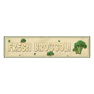 Fresh Vegetables Tin Painting Broccoli Cilantro Herbs Onion