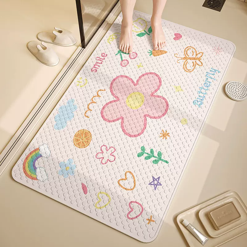 浴室防滑地垫洗手间儿童卫生间洗澡防摔脚垫淋浴房吸盘垫子方形垫