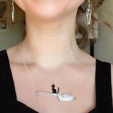 ŷ���羳�¿���ʥ����ƷFunny Black Cat Necklace��è����Ů�¿�