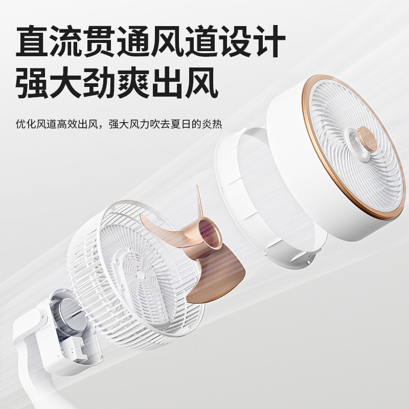 Skyworth Air Circulating Fan with Smart Voice Remote Control, Oscillating Floor Fan for Dormitory, Quiet Fan