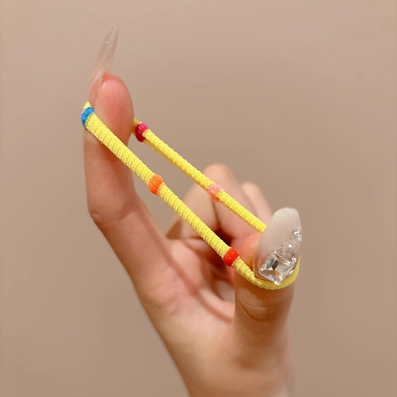 Anillo de cabello de color para niños correa de cabello pequeña niñas de alta elasticidad duradera no lesionar cabello de cabello de niñas