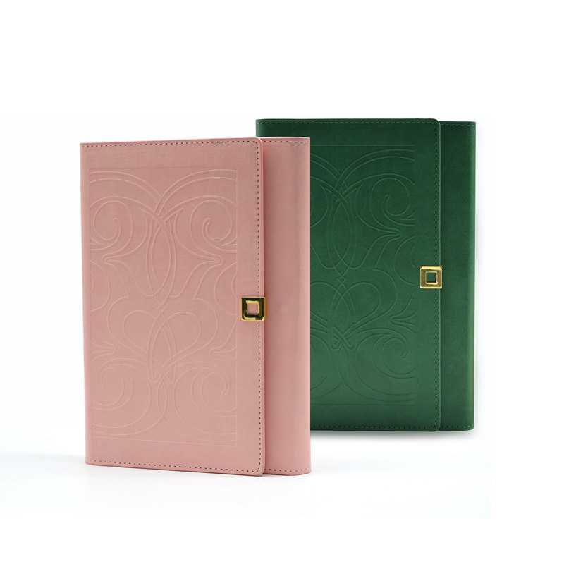 三折款a5帶扣筆記本印logo商務會議記錄本辦公學習文具日記事本子