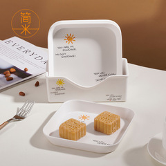 A5L耐摔骨碟底座隔熱墊碗墊瀝水收納底座小方盤圓盤水果盤收納盒