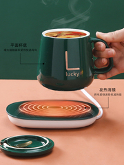 58C1暖暖杯55度陶瓷馬克杯刻字家用情侶水杯子帶蓋勺實用禮品定