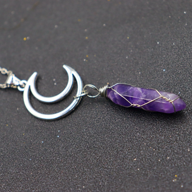 10g Weight Alloy, Natural Stone, Crystal Pendant Material Pendant Necklace Classification Alloy Chain Material cable chain Chain Type 1 Piece Quantity Holiday, Daily Occasion Alloy, natural stone, Crystal Material Sun, Moon, Tree Pattern Unisex Gender Polishing, Hollow Out Design Casual, Retro Style Casual Retro Sun Moon Tree Alloy Natural Stone Crystal Pendant Necklace In Bulk 9