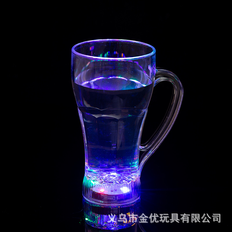 感应发光水杯入水即亮LED发光杯 酒吧庆祝创意感应遇水即亮啤酒杯-阿里巴巴