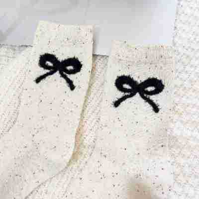 45g Weight Socks Classification Socks Lingerie Type Cotton Fabric Type A Pair Quantity Holiday Occasion Non-Slip Function Bow Knot Pattern Summer Season Women's Gender Sweet Style Sweet Women's Bow Knot Cotton Crew Socks A Pair 15