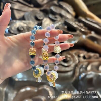 Xiangji Xiaofeng Fox SWEETHEART agate Hand string ins A small minority Fox Peach blossom Bracelet