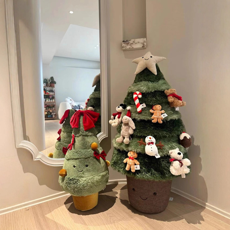 蝶結びのクリスマスツリー、スプルースのクリスマスツリー、クリスマスリース、ぬいぐるみ、装飾人形、ギフト|undefined