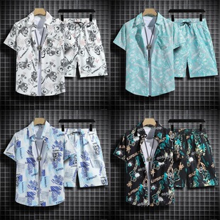 (Cross-border trading), shirt, set, beach shorts, trousers, with short sleeve