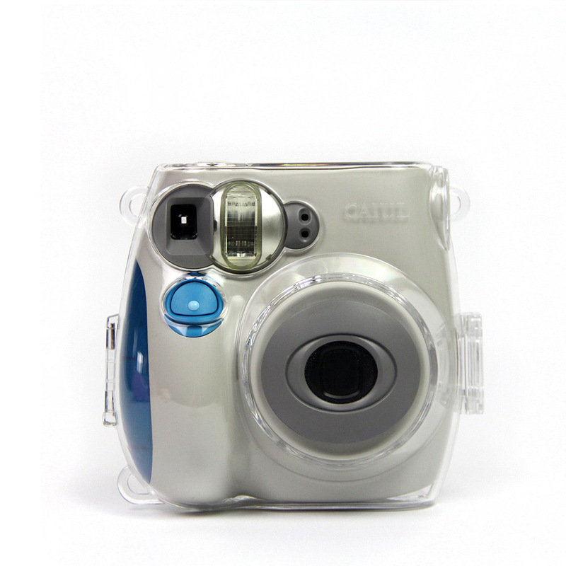 Transparent Crystal Case for Instax Mini7C/7S, Anti-Collision Pc Crystal Case Protective Cover with Strap