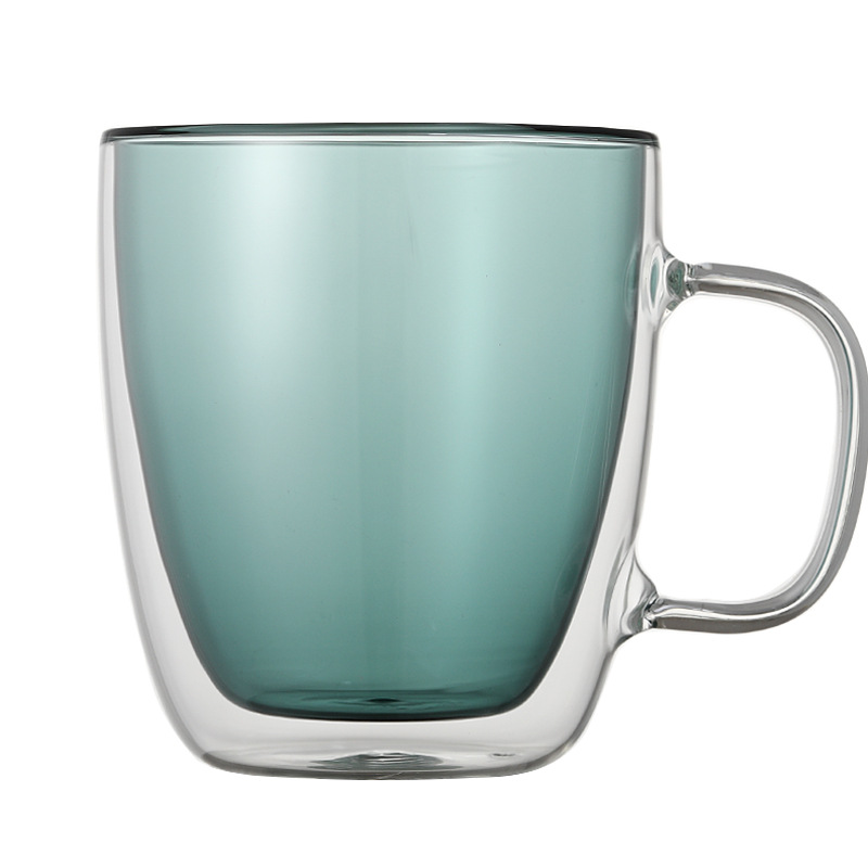 Taza de agua de vidrio de doble capa taza de vidrio en forma de huevo taza de café transparente taza de leche