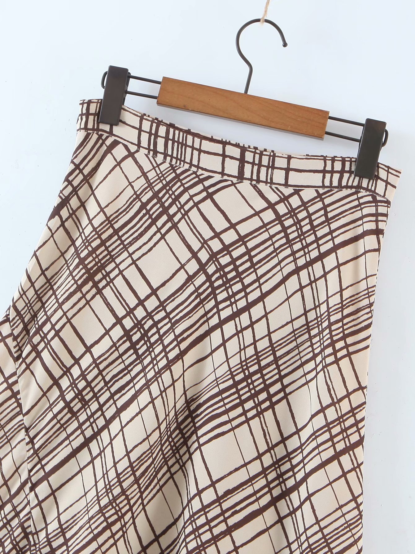  plaid print simple style long skirt NSAM32370