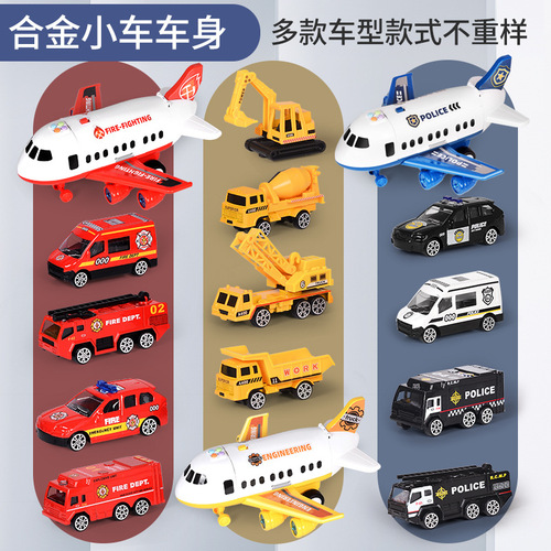 Children's airplane toy educational multi-functional deformation passenger aircraft track storage alloy car model cross-border supply