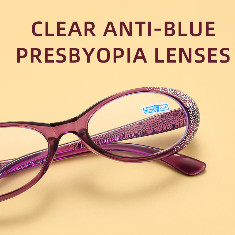 Nuevas gafas de luz azul, ojos de gato de mediana edad, gafas de lectura de moda de alta definición, gafas de mujer elegantes y de alta calidad para los ojos jóvenes