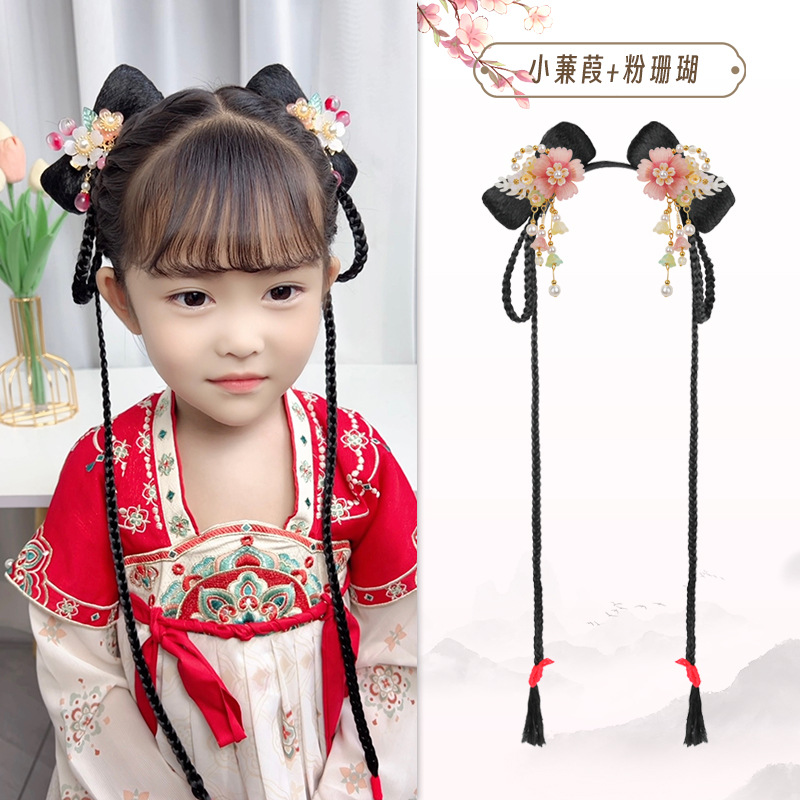 꼬마 번 + 핑크 산호 헤어 액세서리 한 쌍