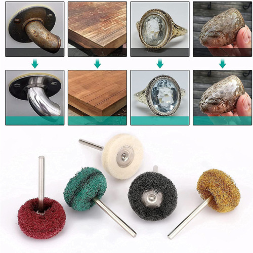 3mm handle diameter, handle polishing wheel, fiber wheel, wool wheel rotating grinding head for polishing metal jewelry