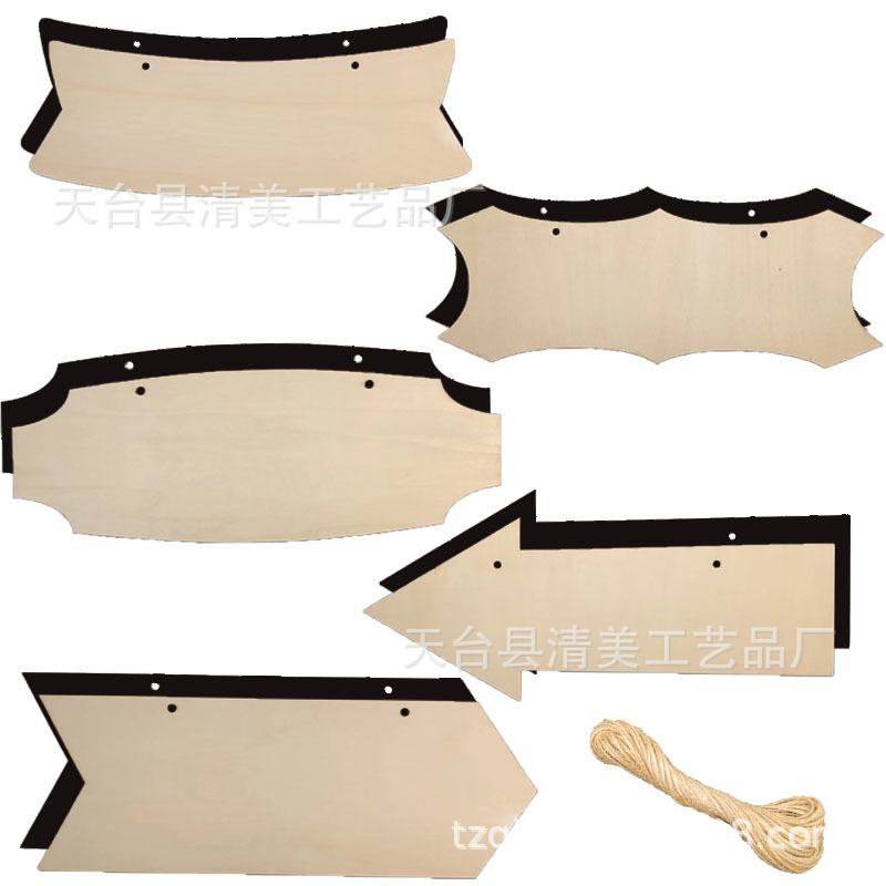 5 modelos inacabados colgando letrero de madera colgante en blanco placa decorativa caffee Flecha apuntando tarjeta con cordón
