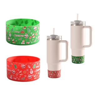 New Stanley silicone vacuum cup cover Christmas theme cup cover non-slip high temperature resistant space Cup cover 7. 5cm