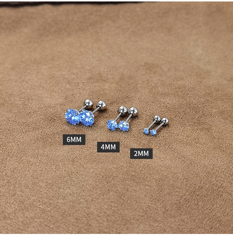 Rhinestones Inlay Material Simple Style Round Silver Plating Inlay Rhinestones Ear Studs 1 Pair