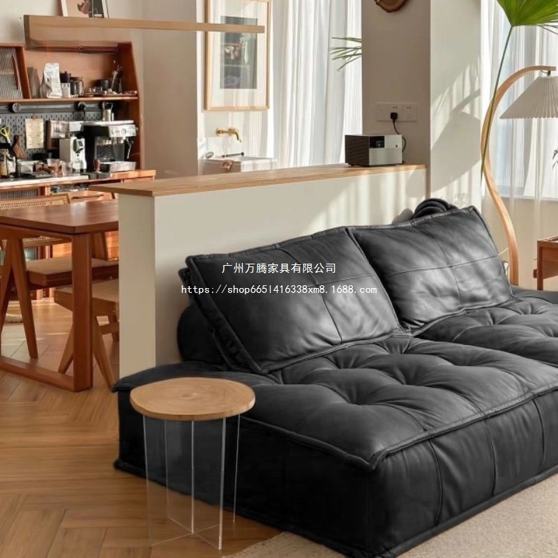 万腾网红奶油风豆腐懒人沙发意式小户型出租屋客厅直排方块单万腾 3