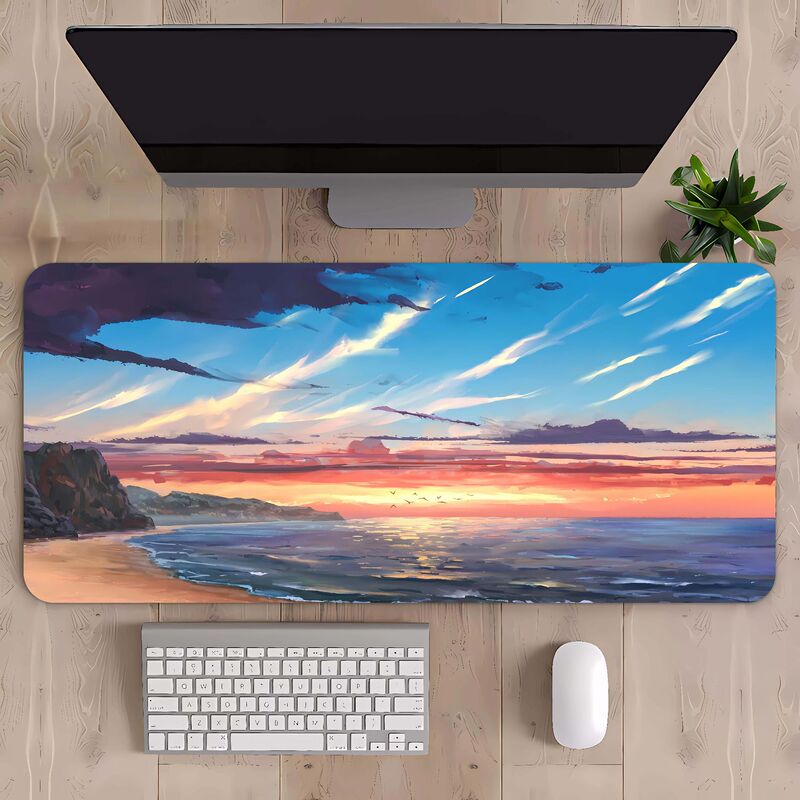 マウスパッド特大山岳風景キーボードパッド特大厚手縁取り大型デスクパッド一件代発|undefined